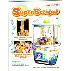 2003 Namco SuperScooper Arcade Claw Machine Flyer Vintage Toy Guide